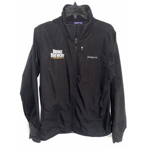 Patagonia All Free Full Zip Jacket Bronx Brewery Men's Medium Black Windbreaker